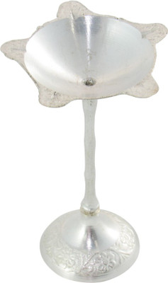 GoldGiftIdeas  Two in One Diya for Pooja With Folding Stand, Silver Plated Pooja & Thali Set(1 Pieces, Silver) available at flipkart for Rs.175