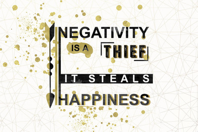 NEGATIVITY IS THE THIEF MOTIVATIONAL Paper Print(12 inch X 18 inch)