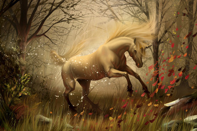 

UNICORN HORSE PAINTING PAPER PRINT POSTER Paper Print(12 inch X 18 inch)