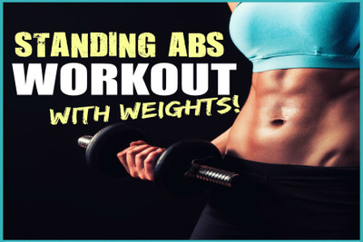 standing abs workout with dumbbells Paper Print(18 inch X 12 inch, Rolled) available at flipkart for Rs.125