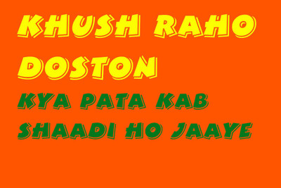 

KHUSH RAHON ORANGE QUOTE PAPER PRINT POSTER Paper Print(12 inch X 18 inch)