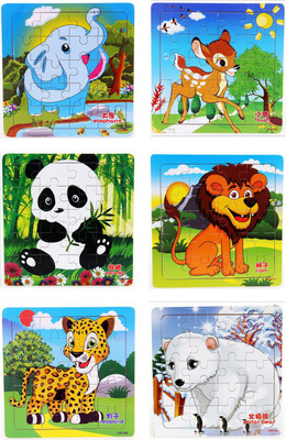 

Akrobo Jigsaw Puzzles for Children- Pack of 6 Different Patterns with 20 Piece Puzzle in a Frame Board ( Random Designs )(6 Pieces)