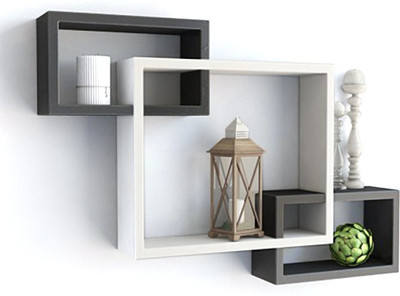 

Ganeshaas GPWSCC0401X0 Cross Cut Square Rack Shelf MDF Wall Shelf(Number of Shelves - 3, White, Black)