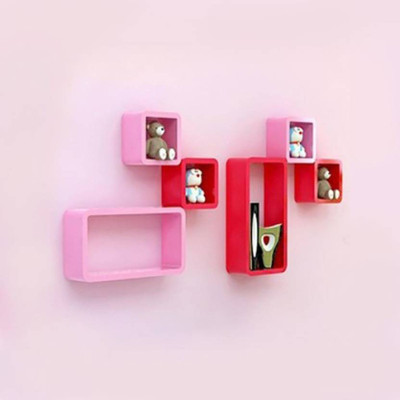 

VAS Collection Home Wooden Wall Shelf(Number of Shelves - 6, Red, Pink)