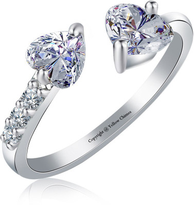 Yellow Chimes Platinum Plated Trendy Elegant Austrian Crystal Heart Cut...