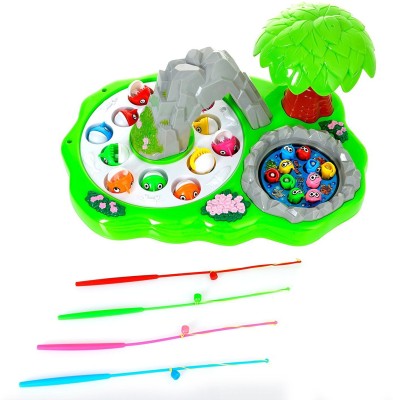 

TALKING GANESHA Electric Rotating Magnetic Fishing Game Toy with the Music & Light for Kids Boys and Girls, Fish Game with 4 Magnetic Fishing Rods and 21 Pieces of Fish (multicolor)