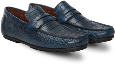 

Brune Blue croco print genuine leather loafer fro men Loafers For Men(Blue