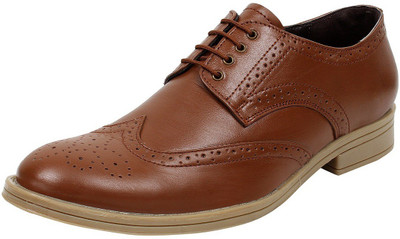 

SeeandWear Leather Lace Up Casual Formal Derby For Men(Tan