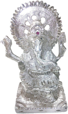 

aarna craft Ganpati Statue/ Idol for Pooja and Gift purpose | Detailed and crafted | God Statue Sculpture Indian Decor Hindu Religion gift Decorative Showpiece - 17.5 cm(Steel, White)