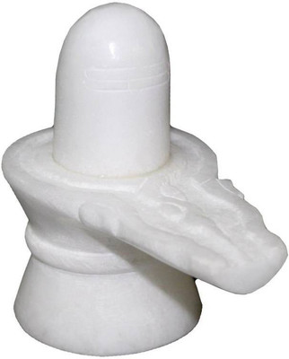 

Craft Mart Primium Quality White Marble Shiva Lingam Shivling Decorative Showpiece - 9.5 cm(Marble, White)