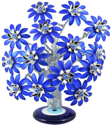 

Reiki Crystal Products Vastu Feng Shui Evil Eye Decorative Blue Tree For Protection Wealth and Achievement Good luck & Prosperity Decorative Showpiece - 18 cm(Porcelain, Blue, Silver)