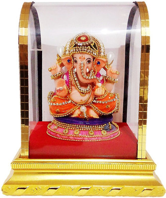 

Aarna Craft Ganpati Bappa with Pearl & Diamond studded sitting on Lotus | Small Size | For Home or Office Pooja/ Puja | Perfect for Diwali, Dussehra or Dhanteras Gift Decorative Showpiece - 15 cm(Ceramic, Multicolor)