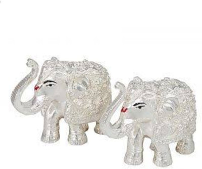 

Amman Gold & Diamond Beautiful Elephant Idol in Silver plated in Silver Colour Decorative Showpiece - 4 cm(Silver Plated, Gold)