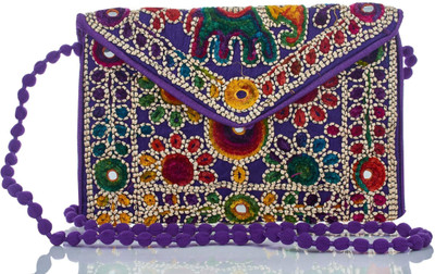 

Vincraft Women Casual Multicolor Cotton Sling Bag