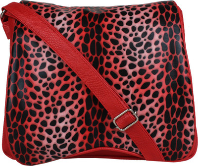 

Rekha Collection Women Casual Red, Black PU Sling Bag, Black;red