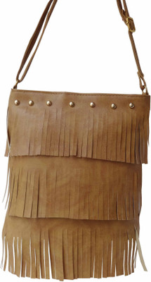 

ALIVE Girls Casual Tan Leatherette Sling Bag