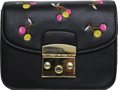 

Ravi Collections Women Casual Black PU Satchel
