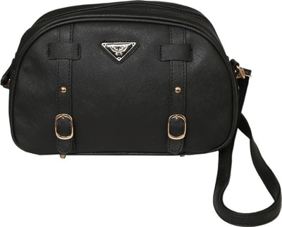 

Reet Girls Casual Black Leatherette Sling Bag