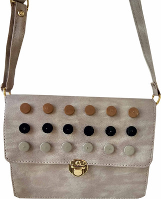 

ALIVE Girls Casual Grey Leatherette Sling Bag