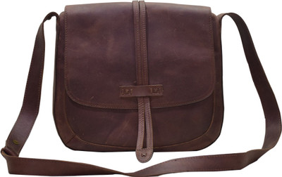 

Shankar Produce Men & Women Casual Brown Genuine Leather Sling Bag