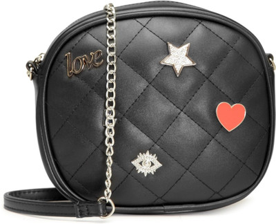 LONDON RAG Women Casual Black PU Sling Bag