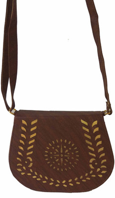 

ALIVE Girls Casual Brown Leatherette Sling Bag