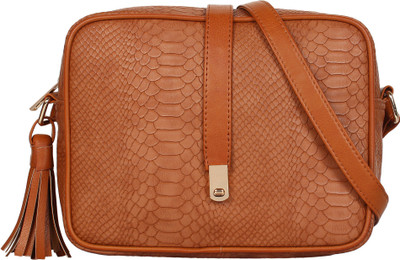 

Lychee Bags Girls Casual Tan PU Sling Bag