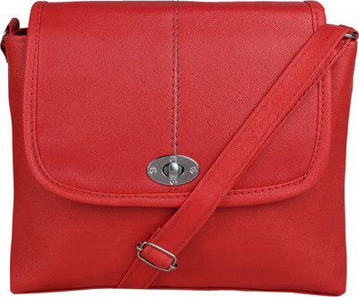 

Rekha Collection Women Casual Red PU Sling Bag