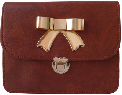 

ALIVE Girls Casual Brown Leatherette Sling Bag