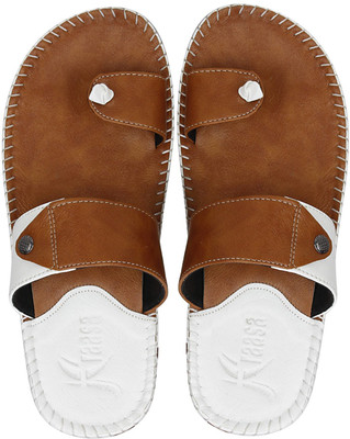 

Kraasa Flip Flops, Tan::white