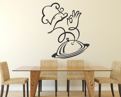 HAPPYSTICKY 70 cm Chef Removable Sticker(Pack of 1)