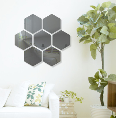 

Naveed Arts  Acrylic wall sticker Sticker(Pack of 1, Grey mirror