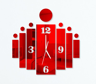 

Naveed Arts  Acrylic wall clock Sticker(Pack of 1, Red