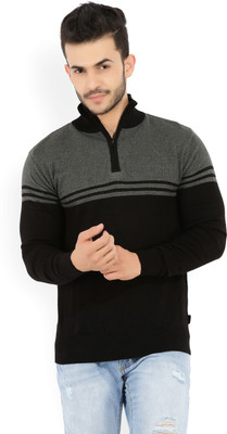 Pepe Jeans Striped Turtle Neck Casual Men Black, Grey Sweater
