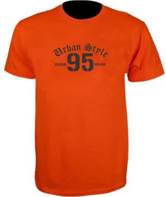 GIPPY TRENDZ Typography Men Round or Crew Orange T-Shirt