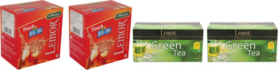 

Lemor Pack of 2 Peach Ice Tea (10 sachet) and 2 Pack of Pure Green 25 Tea Bags Box(70 Bags)