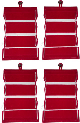 

Funkroo Pack of 4 maroon earring folder ring jewelry cosmetic vanity box Makeup Vanity Box(Maroon)