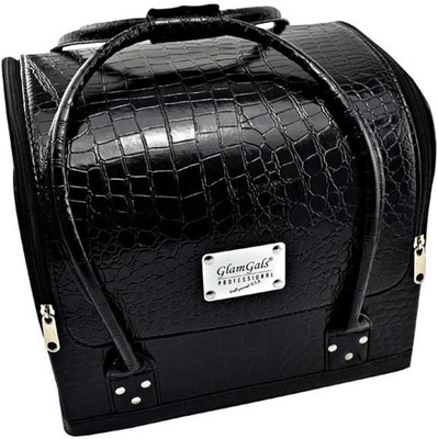 

GlamGals PU Leather 3 Tier Internal Trays Cosmetics Vanity Box(Black)