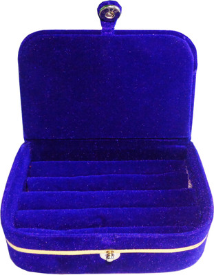 

Funkroo Pack of 1 blue ring folder Studs Tops jewelry cosmetic case Vanity Box makeup Vanity Box(Blue)