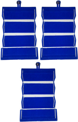

Funkroo Pack of 3 blue Earring folder Studs Tops jewelry cosmetic case Vanity Box makeup Vanity Box(Blue)