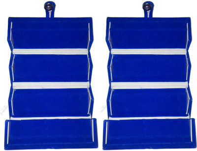 

Funkroo Pack of 2 blue Earring folder Studs Tops jewelry cosmetic case Vanity Box makeup Vanity Box(Blue)