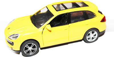 

Wonder Star Pull Back Action Porsche Cayenne Turbo Model door Opening Car with Glossy Finishing Exteriors Toys, Yellow (5-inch)(Yellow)