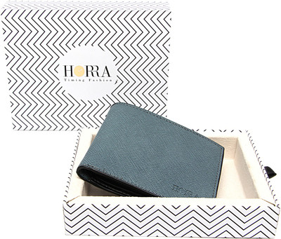 Horra Men Grey Artificial Leather Wallet(5 Card Slots)