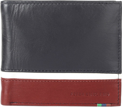 

Peter England Men Red, Black Genuine Leather Wallet(4 Card Slots), Black/red