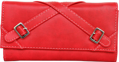 Fristo Women Red Artificial Leather Card Holder(5 Card Slots)
