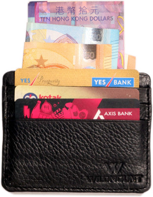 

Wildmount Men Black Genuine Leather Card Holder(6 Card Slots)