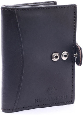 

NUKAICHAU Men Black Genuine Leather Card Holder(25 Card Slots)