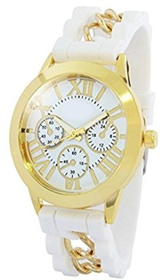 HEZ White Dial Snake Chained Silicone Strap Analog Watch For Women, Girls Watch  - For Women   Watches  (HEZ)
