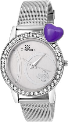 Gesture Beautiful 01- Silver Sheffer Chain Elegant Watch  - For Girls   Watches  (Gesture)