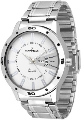 Ravinson 1702SM02D Day n Date New Stainless Steel White Dial Analog Watch Watch  - For Men & Women   Watches  (Ravinson)